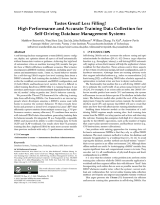 Screenshot of the pdf document for Tastes Great! Less Filling! High Performance and Accurate Training Data Collection for Self-Driving Database Management Systems
